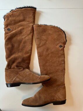 Vintage Winter Suede Knee High Italian Boots